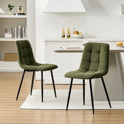 2xgreen dining chairs chenille - dining,