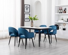 2 x Velvet Dining Chairs Set