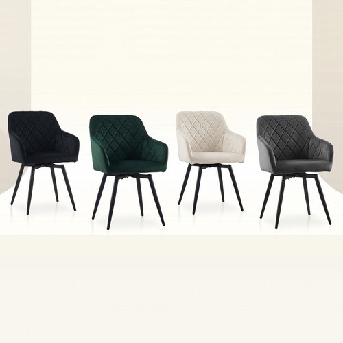 Swivel velvet dining chairs - velvet,