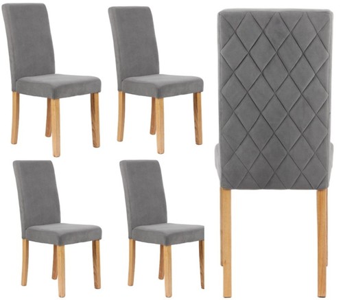 Grey velvet dining - grey, chairs