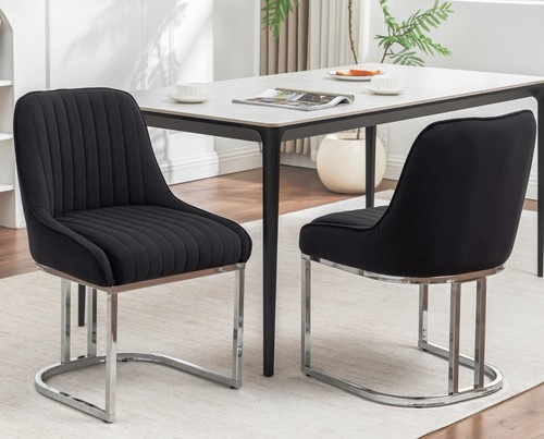 Black velvet dining - black,