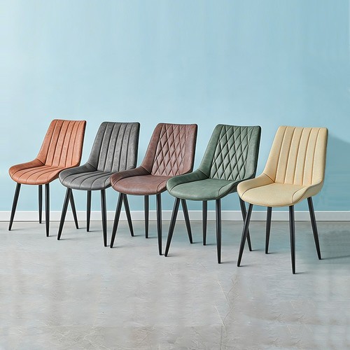 Faux leather dining chairs - 2x,