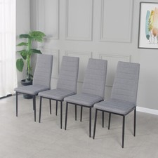 4 PCS Grey Linen Fabric Dining
